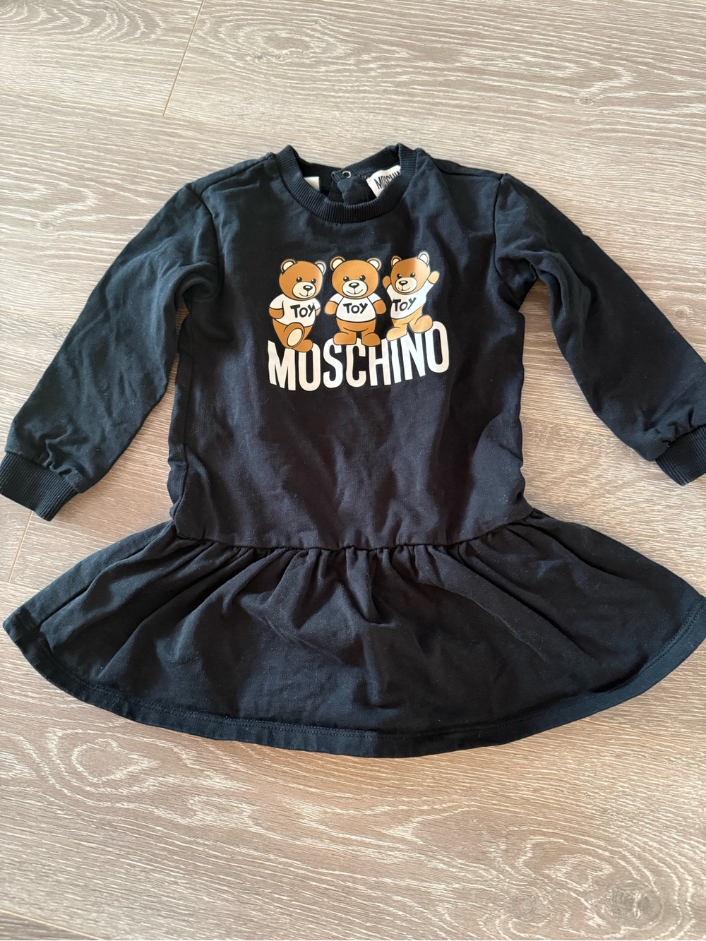 Moschino Kids Black Teddy Bear Logo Dress